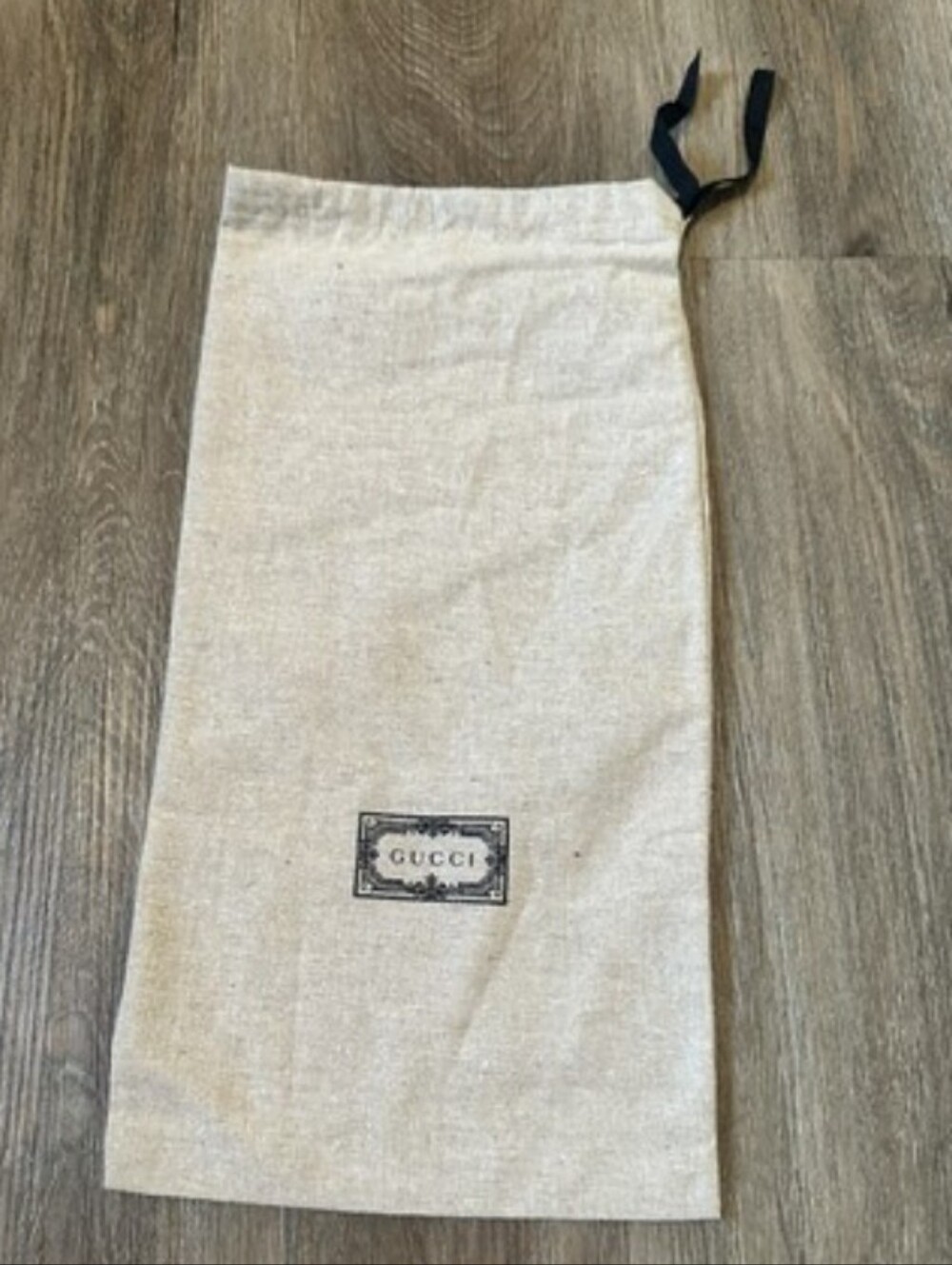 Gucci Authentic Beige Canvas Drawstring Shoe Dust Bag  Purse Pouch 17" X 8"